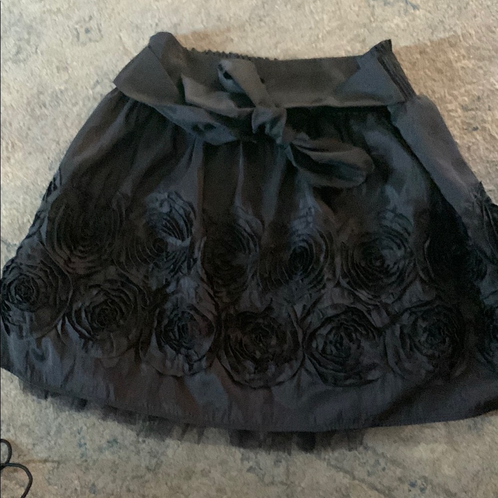 Candies Girls Skirt Size XL Black Floral Rosettes Whimsigoth Dark Fairy